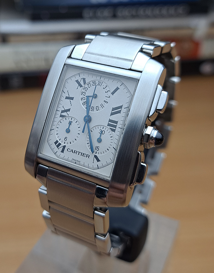 Large Cartier Tank Francaise Chronograph Wristwatch Ref. W51001Q3